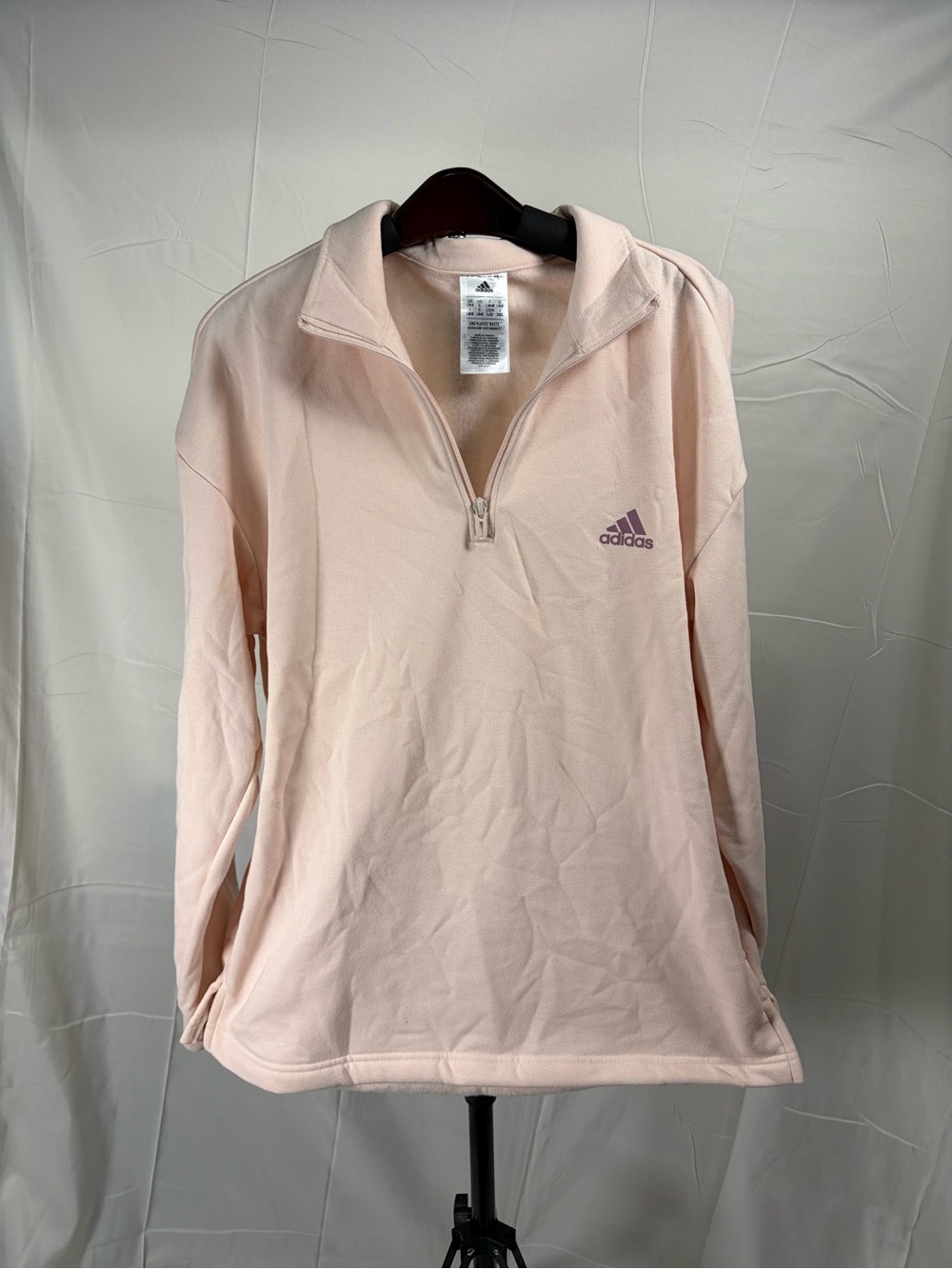 adidas Women’s Pale Pink Quarter-Zip Pullover